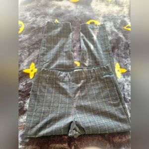 Max Studio XL Gray Plaid Stretch Pull-On Pants Office Career Trousers